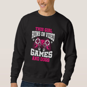 Sudadera Este Chica Jugador Funciona En Videojuegos Y Perro