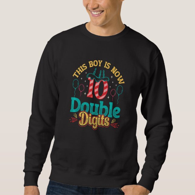 Sudadera Este chico es ahora 10 dígitos dobles 10 cumpleaño (Anverso)