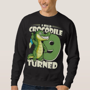 Sudadera Este cocodrilo cumplió 9 años Noveno cumpleaños Al