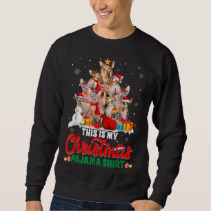 Sudadera Este Es El Árbol De Pajama Sphynx De Mis Navidades
