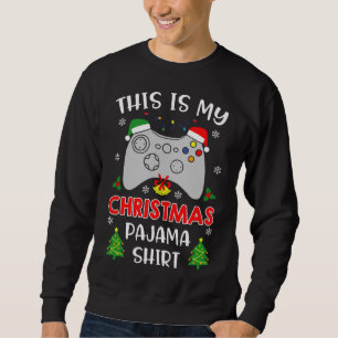 Sudadera Este es el video de Pajama Santa Hat Gamer de mis