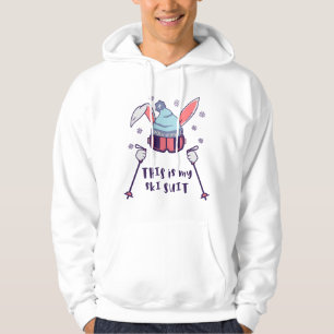 Sudadera Este es mi Conejo de Esquí con bastones de esquí