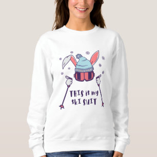 Sudadera Este es mi Conejo de Esquí con bastones de esquí