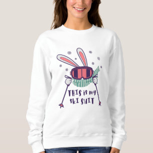 Sudadera Este es mi Conejo de Esquí con bastones de esquí