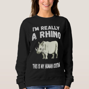 Sudadera Este Es Mi Disfraz De Humano Realmente Soy Un Rino