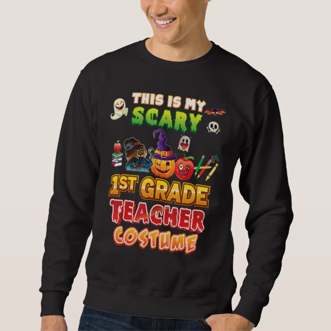 Sudadera Este Es Mi Disfraz De Maestro Espantoso De 1er Gra (Anverso)