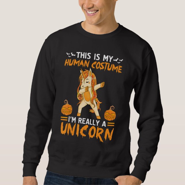 Sudadera Este es mi disfraz humano, soy un unicornio (Anverso)