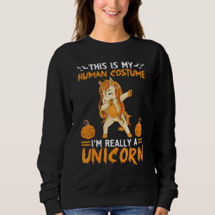 Sudadera Este es mi disfraz humano, soy un unicornio