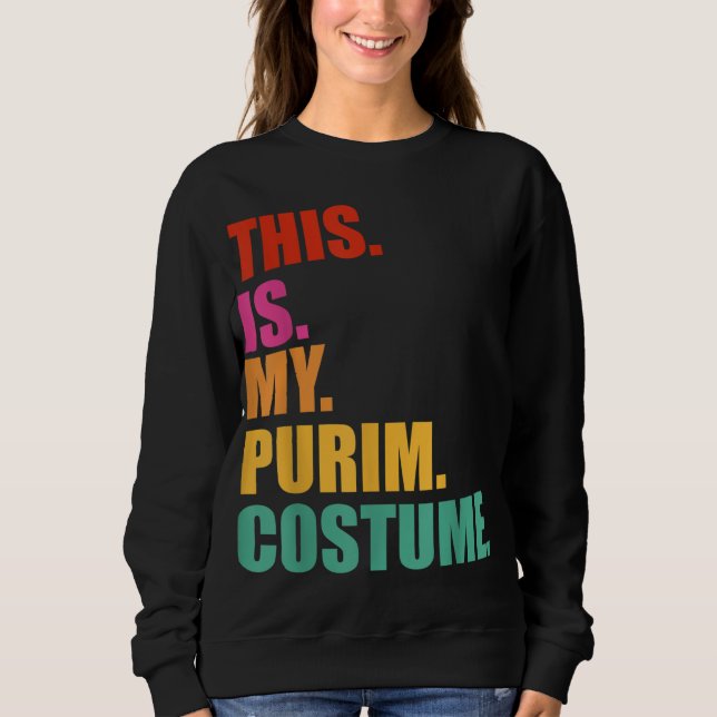 Sudadera Este es mi disfraz Purim judío gracioso (Anverso)
