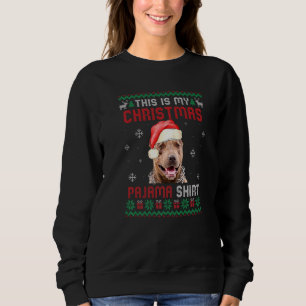 Sudadera Este Es Mi Feo Pijama De Navidad Pitbull Perro
