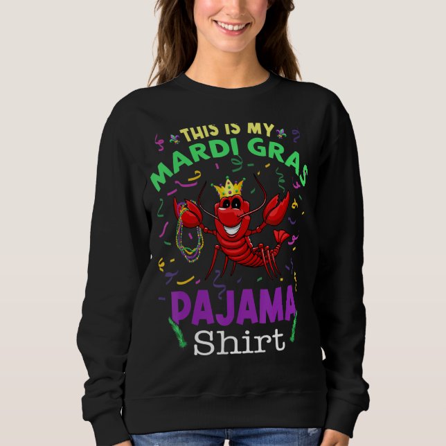 Sudadera Este Es Mi Mardi Gras Pajama Funny Crawfish (Anverso)