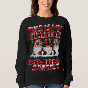 Sudadera Este Es Mi Navidad Buffalo Plaid Gnomes Funny Xm