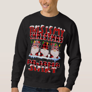 Sudadera Este Es Mi Navidad Buffalo Plaid Gnomes Funny Xm