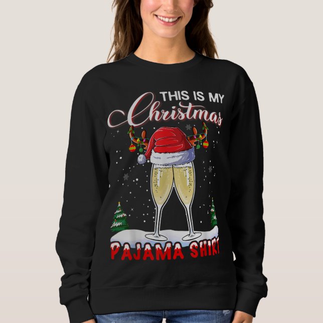 Sudadera ESTE ES MI NAVIDAD Champagne Glass Pajama (Anverso)
