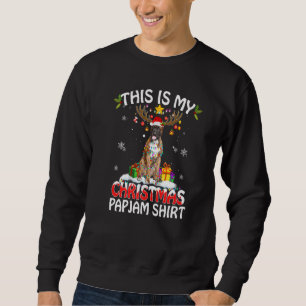 Sudadera Este es mi Navidad Pajama Boxer Dog Lights Santa