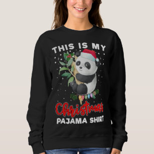 Sudadera Este Es Mi Navidad Pajama Cute Panda Santa Hat