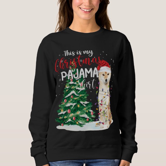 Sudadera Este Es Mi Navidad Pajama Funny Shiba Inu Perro Lo (Anverso)
