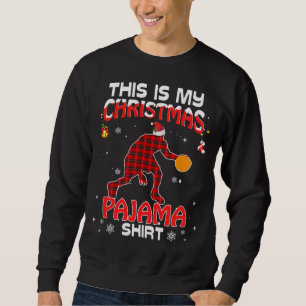 Sudadera Este Es Mi Navidad Pajama Red Plaid Basketball X