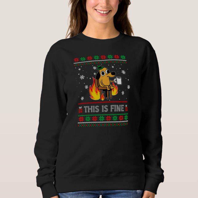 Sudadera Este Es Un Buen Perro Meme Divertido Navidades Feo (Anverso)