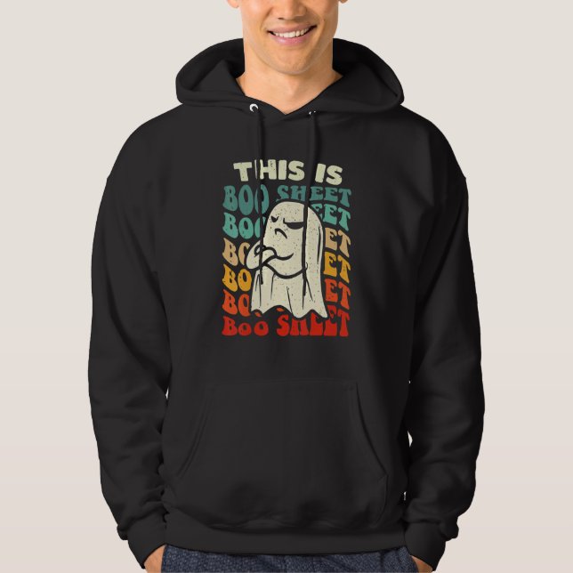 Sudadera Este es un disfraz retro de Halloween de fantasma  (Anverso)