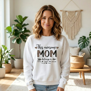 Sudadera Este Estilo de Mamá Genial Leopardo Negrita