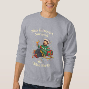 Sudadera Este Introvertido Sobrevivió a la Fiesta de Navida