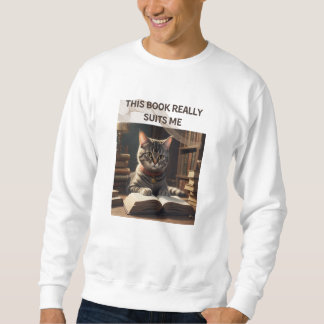 Sudadera Este libro realmente me acomoda a un gato gracioso