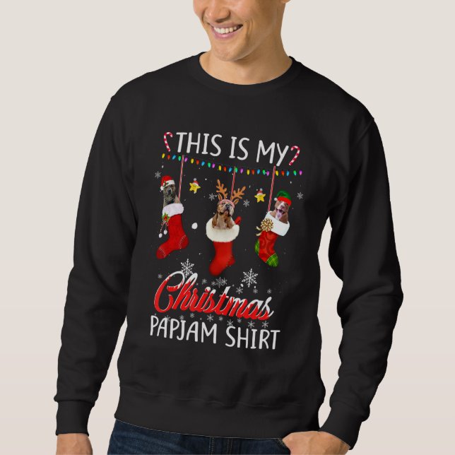 Sudadera Este Navidad A Pajama Pitbull En Socks Perro (Anverso)