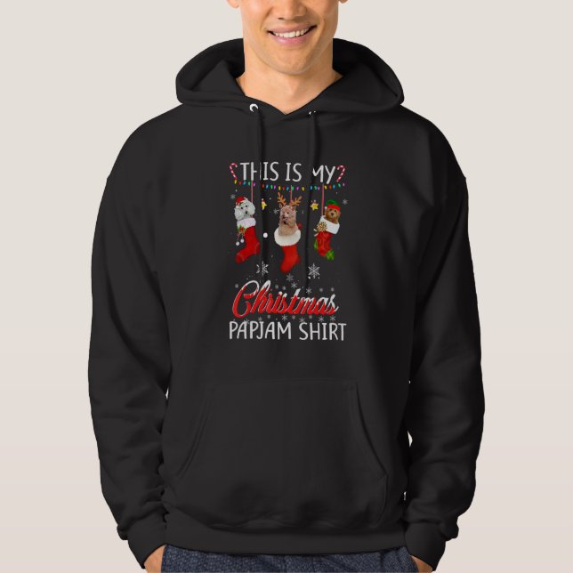 Sudadera Este Navidad Pajama Cute Poodle En Zócalos De Perr (Anverso)