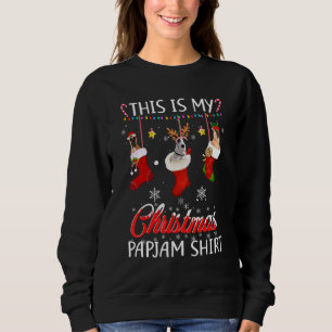 Sudadera Este Navidad Pajama Gran Danés En Zócalos De Perro