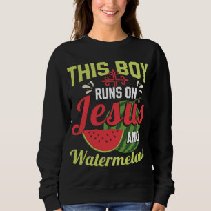 Sudadera Este Niño Corre Sobre Jesús Y Las sandías
