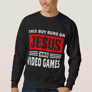 Sudadera Este Niño Corre Sobre Jesús Y Videojuegos Cristian