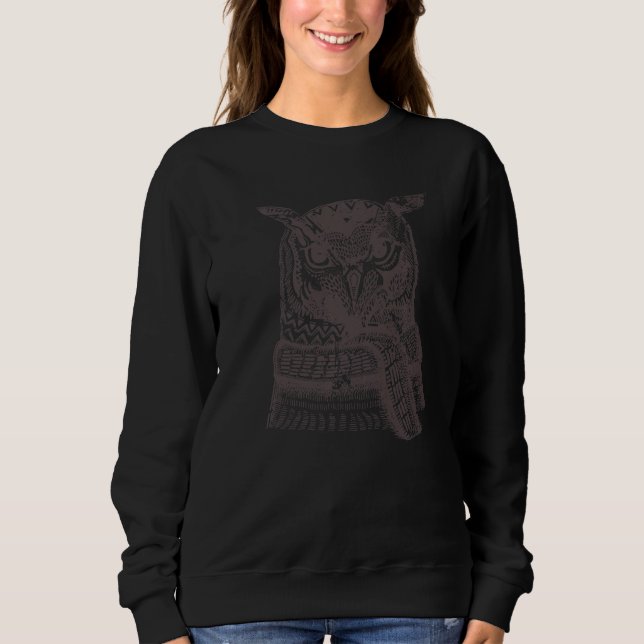 Sudadera Esténcil artístico de Búho de Invierno 1 (Anverso)