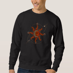 Sudadera Estética Bohemia Boho Sol Luna Creciente Universo