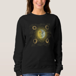 Sudadera Estética Bohemia Cuerpo Celeste Sol Luna Astrolo