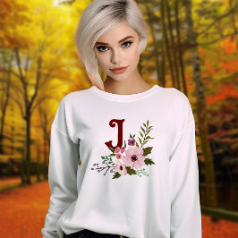 Sudadera Estética de la Caída Antigua Monograma Floral