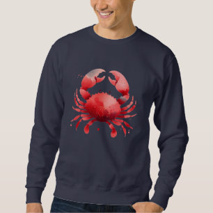 Sudadera Estética de pescador de cangrejo rojo náutico