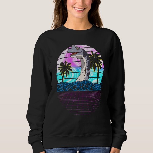 Sudadera Estética del vaporwave retro Brachiosaurus de los  (Anverso)