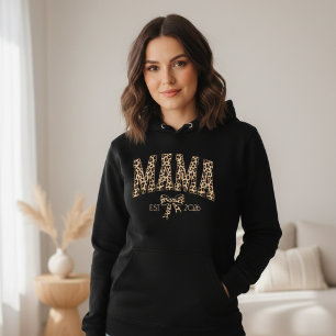 Sudadera Estética Femenina Universitaria Mamá con Impresión