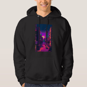 Sudadera Estética Indie de Ciudad Japonesa Glitch 80s 90s V