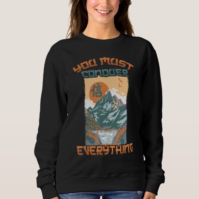 Sudadera Estética Japonesa Debes Conquistar Todo  O (Anverso)