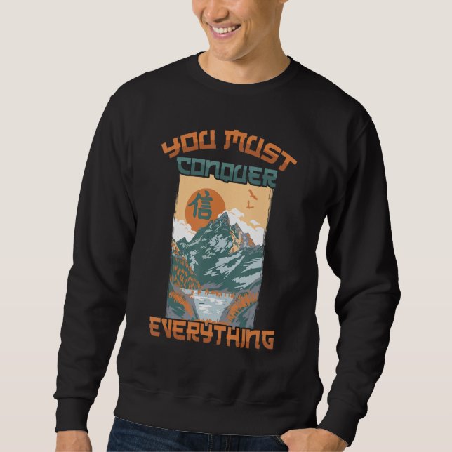 Sudadera Estética Japonesa  Debes Conquistar Todo  O (Anverso)