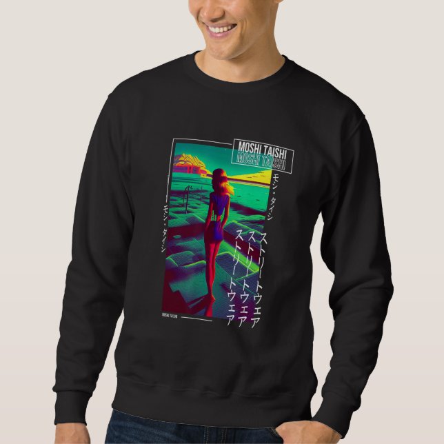 Sudadera Estética Otaku Vaporwave Japonés Synthwave Retro d (Anverso)