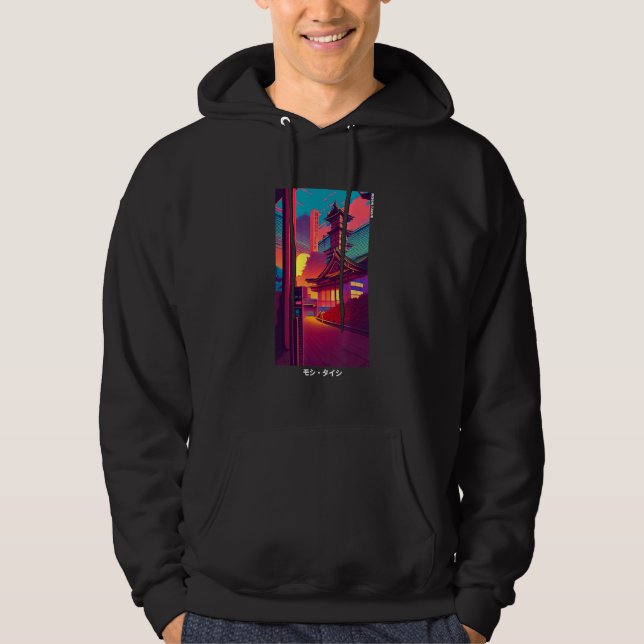 Sudadera Estética Otaku Vaporwave Japonesa Synthwave Retro  (Anverso)