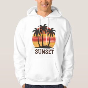 Sudadera Estética retro de árbol de palmeras vintage