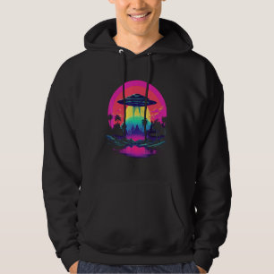 Sudadera Estética Retro de Vaporwave de los 80 Alien UFO Sy