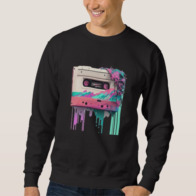 Sudadera Estética Vaperwave Glitch Casete Retrowave (Anverso)