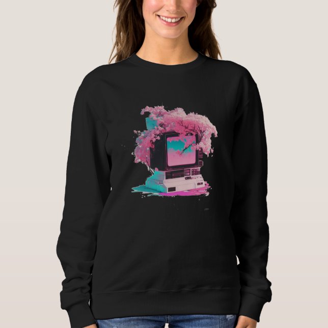 Sudadera Estética Vaperwave Glitch Retrowave Synthwave  5 (Anverso)