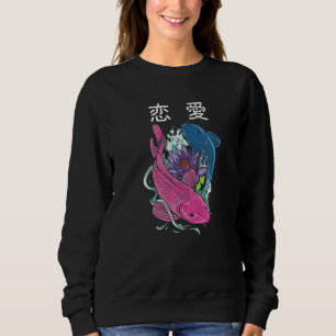 Sudadera Estética Vaporwave 恋愛 Koi Pez Yin y Yang