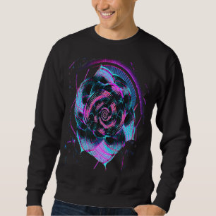 Sudadera Estética Vaporwave Flor Secuencia de Fibonacci
